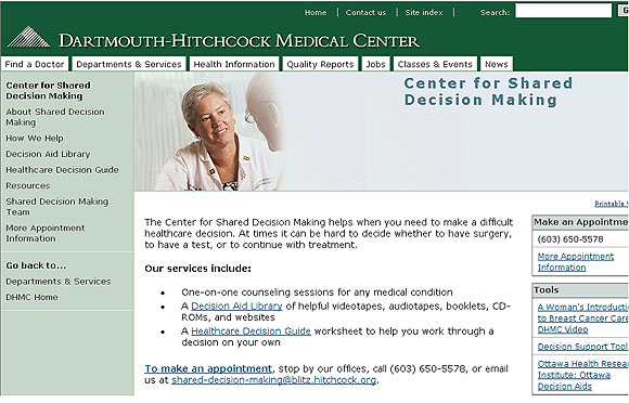 Copie d'écran : Dartmouth-Hitchcock Medical Center