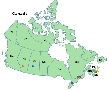 Carte du Canada